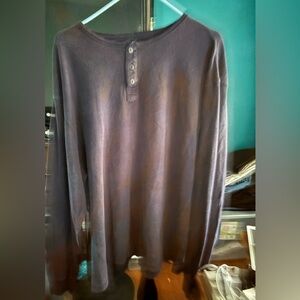 Men's Long Sleeve Henley Shirt - Charcoal